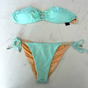 🆕 dolce vita front cross bikini top/bandeau and cheeky bottom